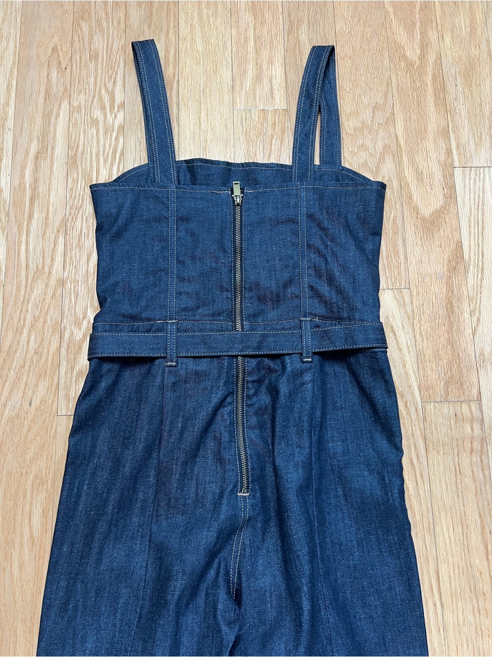 DL1961 Holloway Flare Jumpsuit with Indigo Coated Denim in Size 26 - Picture 9 of 16